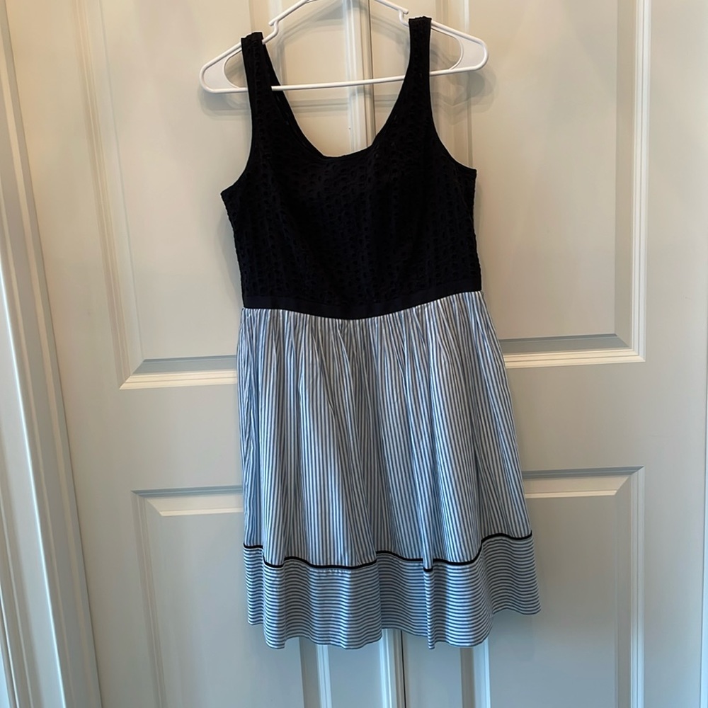 LOFT NAVY STRIPE AND BLACK DRESS